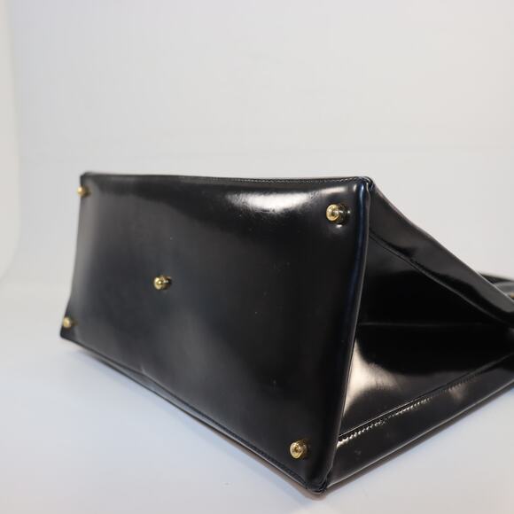 Vintage Gucci Black Patent Leather Structured Tote - Picture 5 of 11